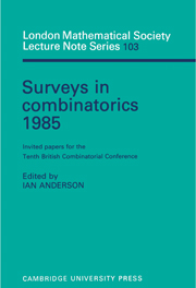 Surveys in Combinatorics 1985