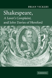 Shakespeare, 'A Lover's Complaint', and John Davies of Hereford