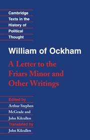 William of Ockham: 'A Letter to the Friars Minor' and Other Writings