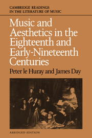 Music and Aesthetics in the Eighteenth and Early Nineteenth Centuries