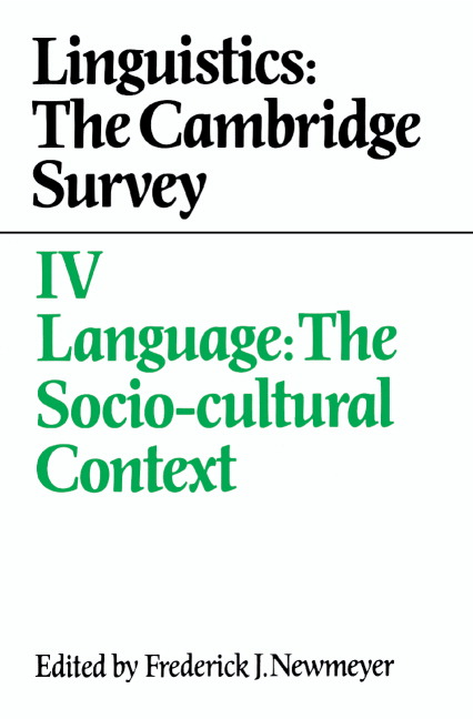Linguistics: The Cambridge Survey