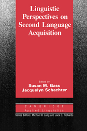 Linguistic Perspectives on Second Language Acquisition 