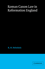 Roman Canon Law in Reformation England