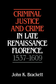 Criminal Justice and Crime in Late Renaissance Florence, 1537–1609