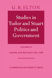 Studies in Tudor and Stuart Politics and Government