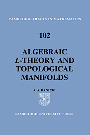 Algebraic L-theory and Topological Manifolds