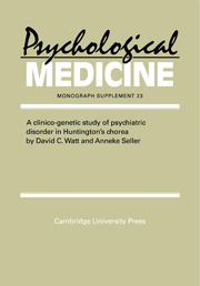 A Clinico-Genetic Study of Psychiatric Disorder in Huntington's Chorea