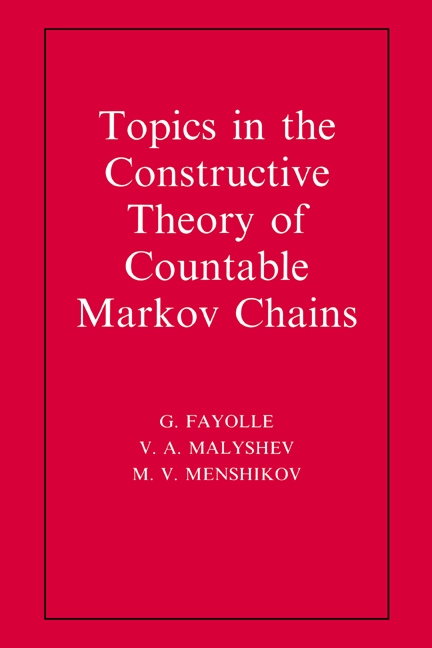 Topics in the Constructive Theory of Countable Markov Chains