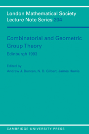 Combinatorial and Geometric Group Theory, Edinburgh 1993