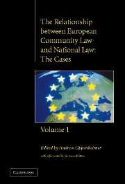 The Relationship between European Community Law and National Law