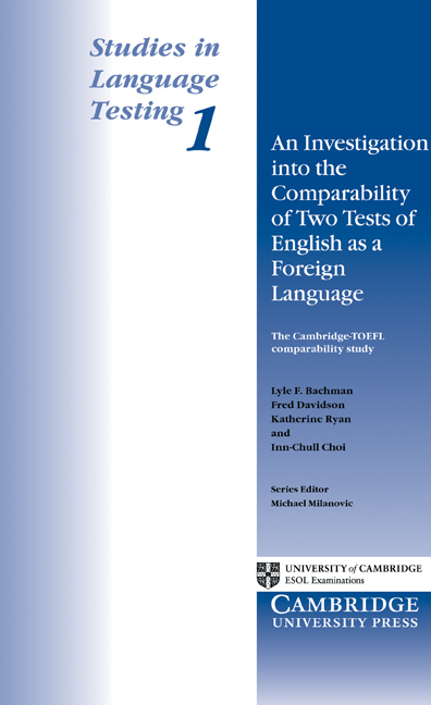 This book documents a major study comparing the Cambridge First Certificate in English (FCE) with the Test of English as a Foreign Language (TOEFL).