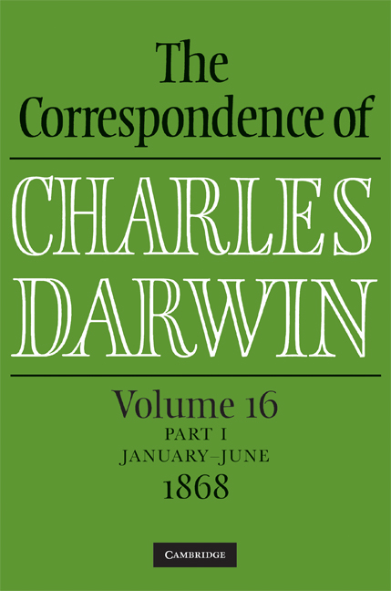 The Correspondence of Charles Darwin Parts 1 and 2 Hardback
