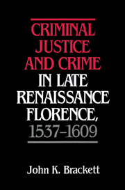 Criminal Justice and Crime in Late Renaissance Florence, 1537–1609