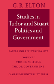Studies in Tudor and Stuart Politics and Government