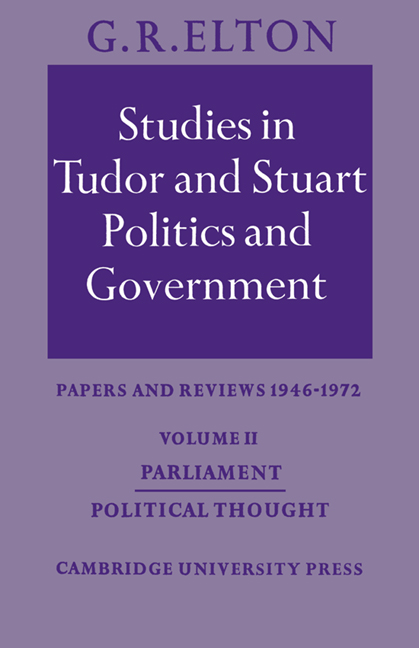 Studies in Tudor and Stuart Politics and Government