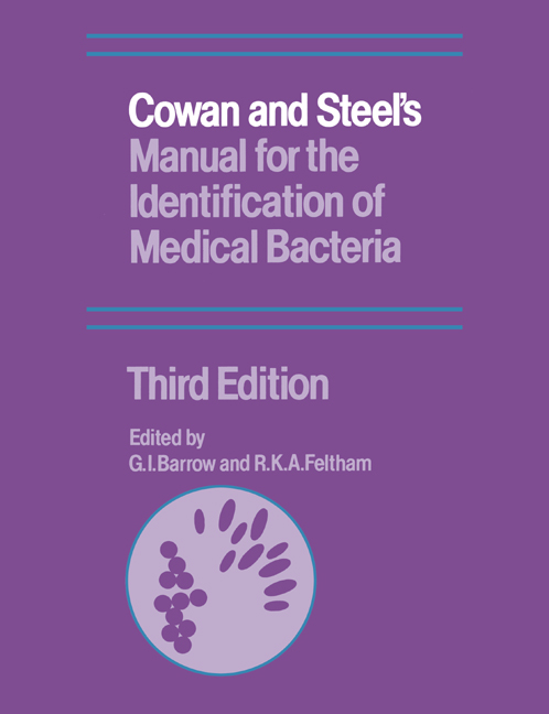 Cowan and Steel s Manual for the Identification of Medical Bacteria