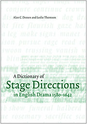 A Dictionary of Stage Directions in English Drama 1580–1642