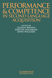 Performance and Competence in Second Language Acquisition