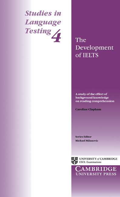 This book studies the effect of background knowledge on reading comprehension and investigates whether tertiary level English language students should be given reading proficiency tests in their own academic subject areas. 