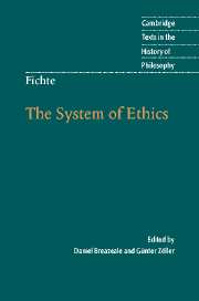 Fichte: The System of Ethics