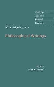 Moses Mendelssohn: Philosophical Writings