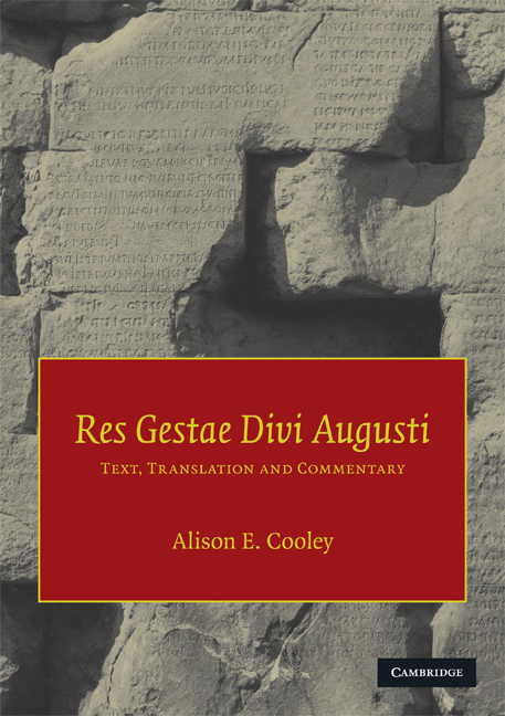 <I>Res Gestae Divi Augusti</I>