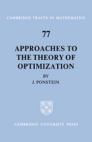 Approaches to the Theory of Optimization