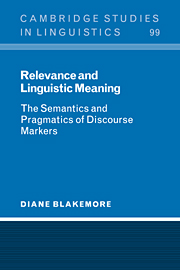 Relevance and Linguistic Meaning