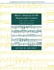 Music Analysis in the Nineteenth Century