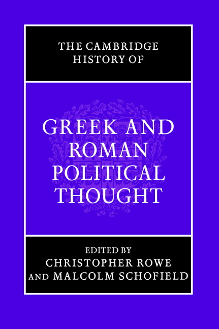 The Cambridge History of Greek and Roman Political Thought