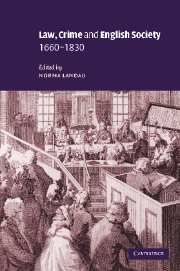 Law, Crime and English Society, 1660–1830