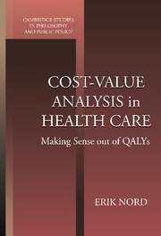 Cost-Value Analysis in Health Care