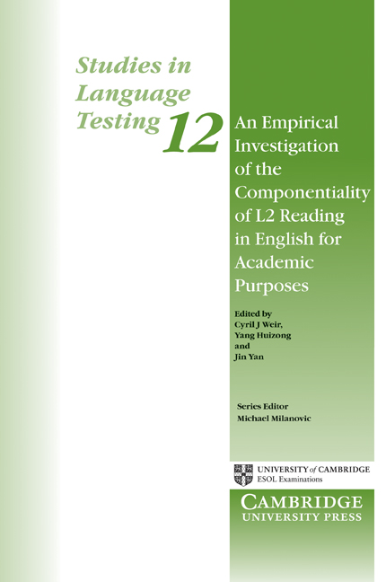 An Empirical Investigation of the Componentiality of L2 Reading in English for Academic Purposes
