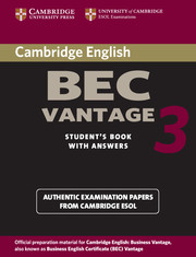 Cambridge BEC Vantage 3 Student's Book with Answers