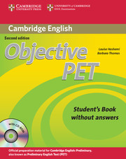 Objective Pet Preliminary For Schools Cambridge - 