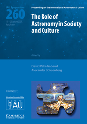 The Role of Astronomy in Society and Culture (IAU S260)