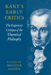 Kant's Early Critics