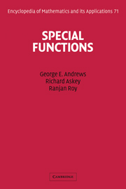 Livre : Special functions de George E. Andrews, Richard Askey, Ranjan Roy