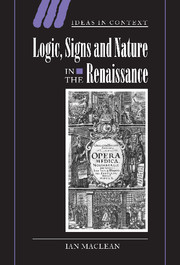 Logic, Signs and Nature in the Renaissance