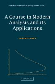 A Course in Modern Analysis and its Applications