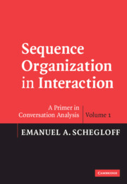 Sequence Organization in Interaction