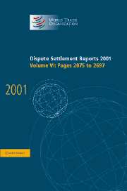 Dispute Settlement Reports 2001