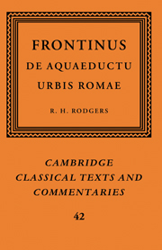 Frontinus: De Aquaeductu Urbis Romae