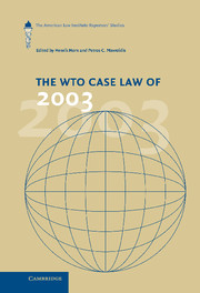 The WTO Case Law of 2003