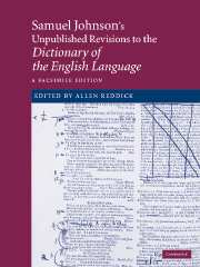 Samuel Johnson's Unpublished Revisions to the Dictionary of the English Language