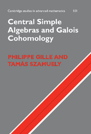 Central Simple Algebras and Galois Cohomology