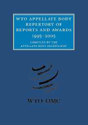 WTO Appellate Body Repertory of Report and Awards