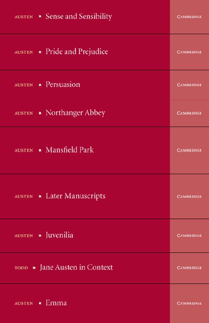 The Cambridge Edition of the Works of Jane Austen 9 Volume Hardback Set
