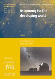 Astronomy for the Developing World (IAU XXVI GA SPS5)