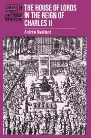 The House of Lords in the Reign of Charles II